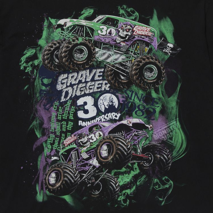 Vintage Monster Jam Gravedigger 30th Anniversary Tee Black