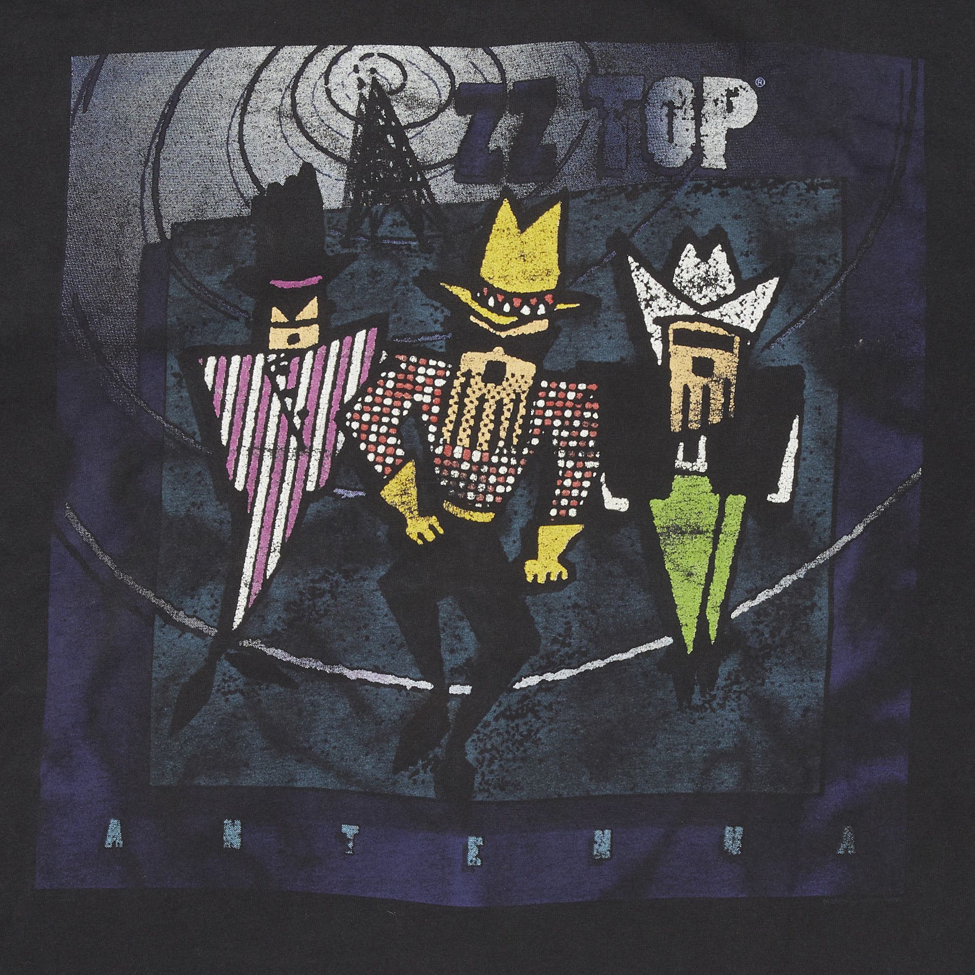 【blackstar922！】LOT.4096 / GENEVA TEE Buy Vintage ZZ Top Antenna World Tour 'Black' - 2903