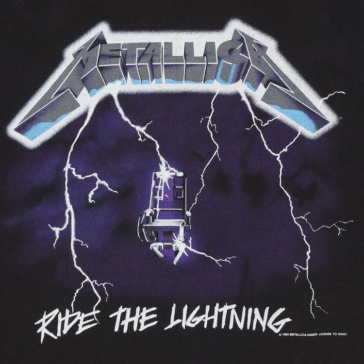 Vintage Metallica Ride The Lightning Tee Black