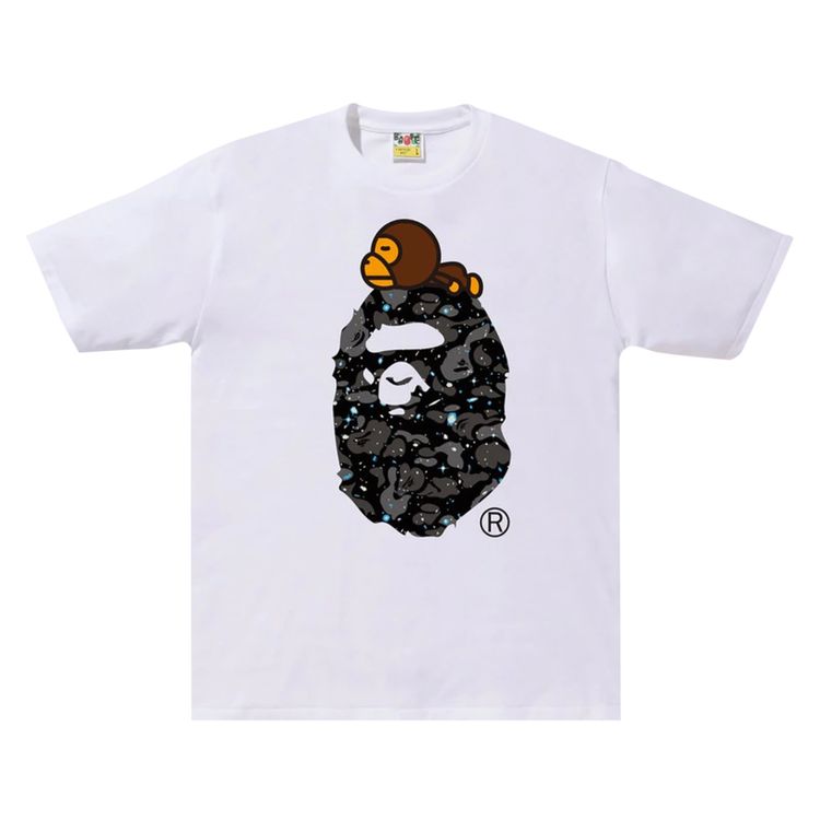 BAPE Space Camo Milo On Big Ape Tee White