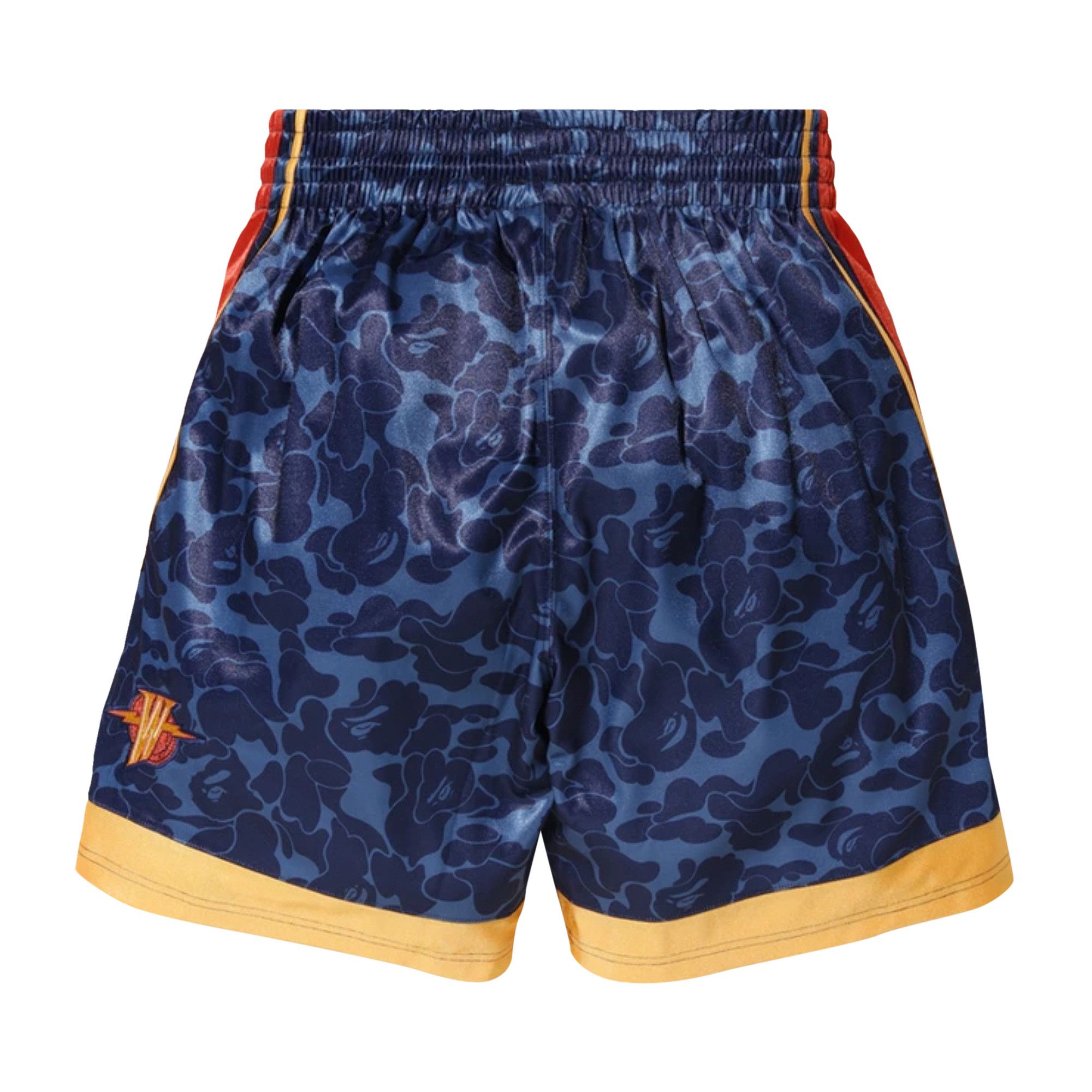 Size m BAPE x Mitchell Ness Warriors ABC Basketball Authentic Shorts Navy