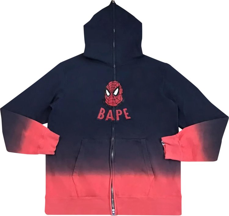 BAPE × Marvel Comics Spider-Man Full Zip Hoodie 'Navy/Red'