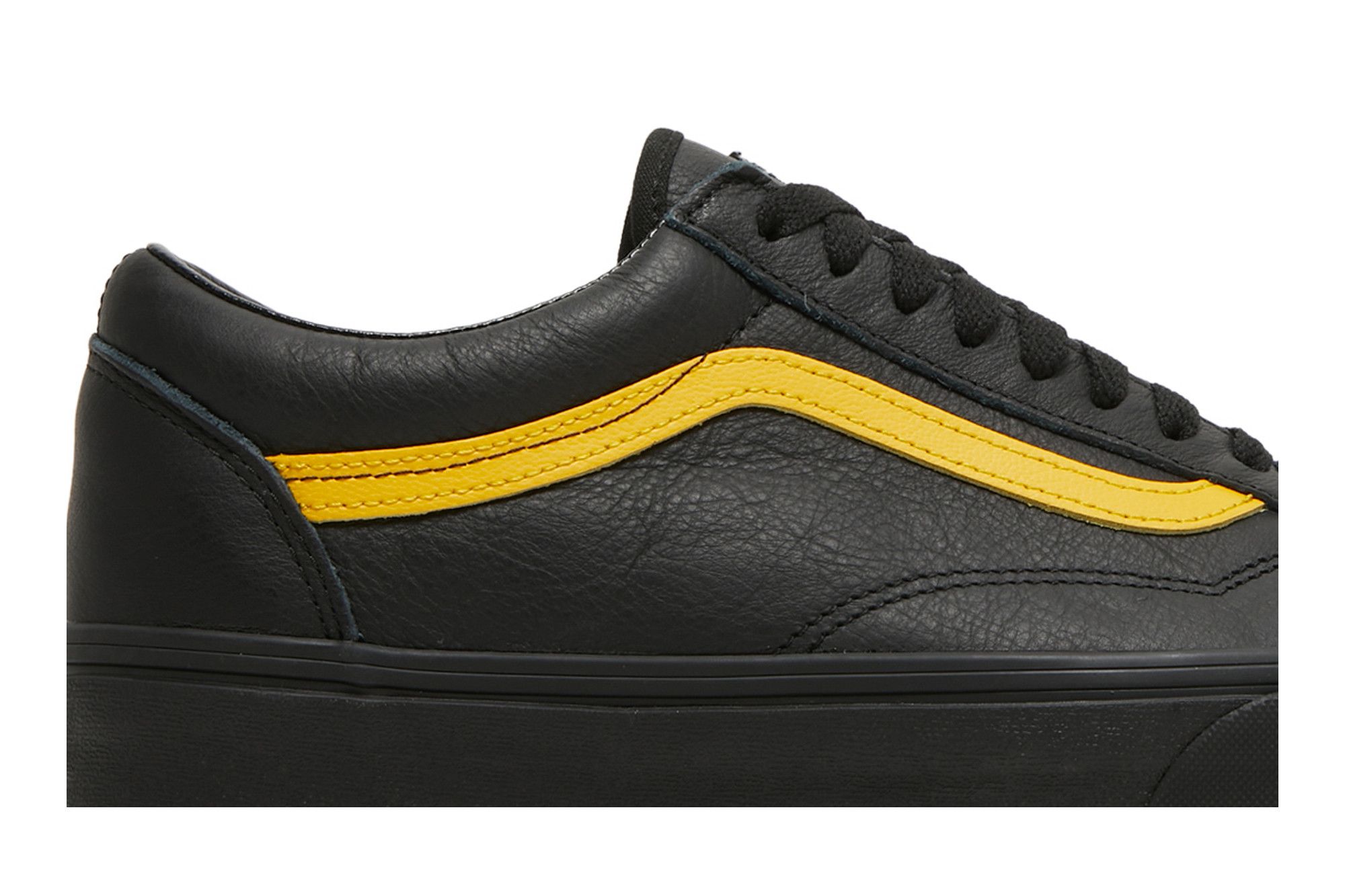Leather vans old skool black shop