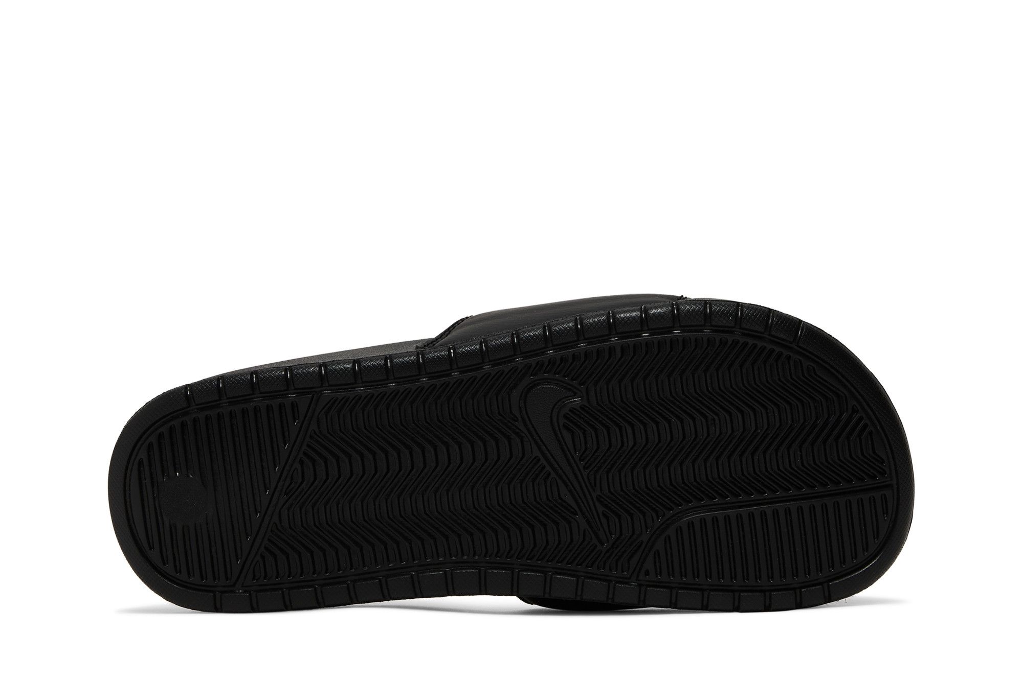Buy Benassi Swoosh Slide Black White 312618 011 GOAT CA