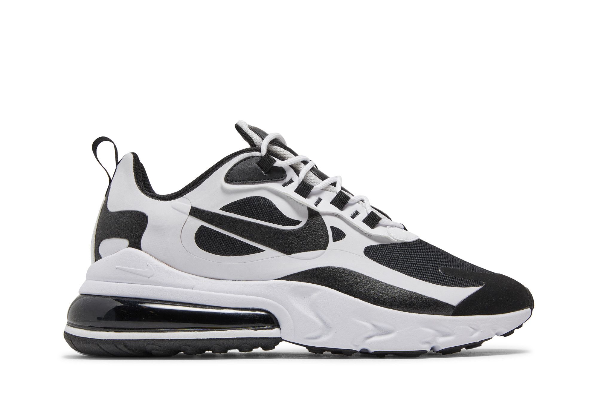 Nike black and white air max 270 react sneakers sales