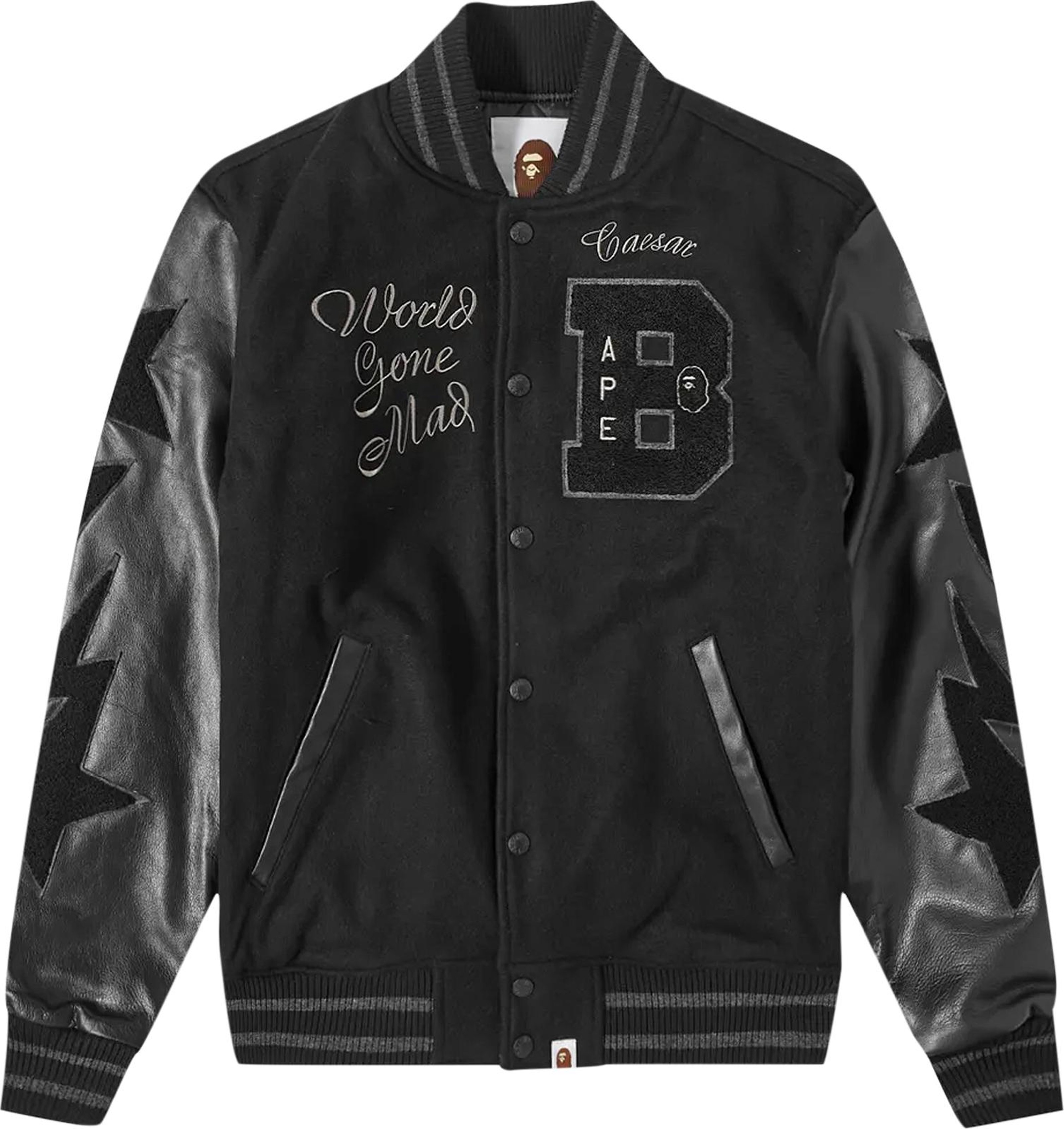 Buy BAPE Varsity Jacket 'Black' - 0039 1FW210308VJ BLAC | GOAT NL