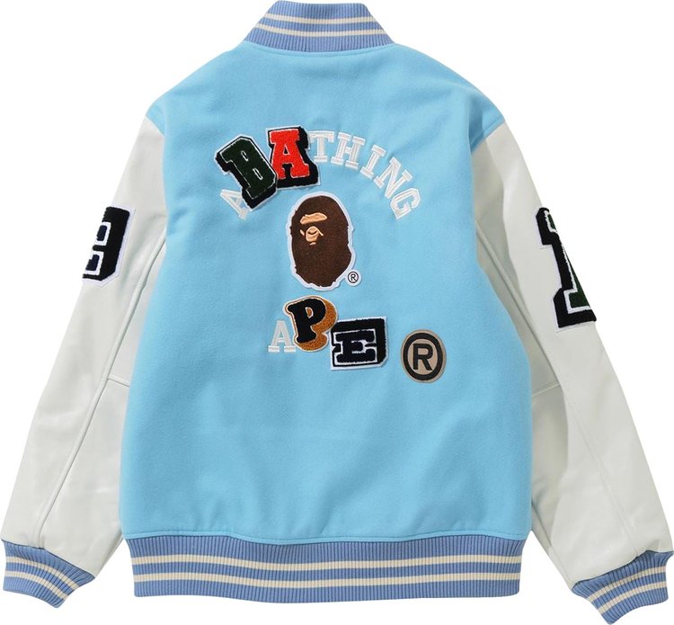 BAPE Crazy Patch Varsity Jacket Sax