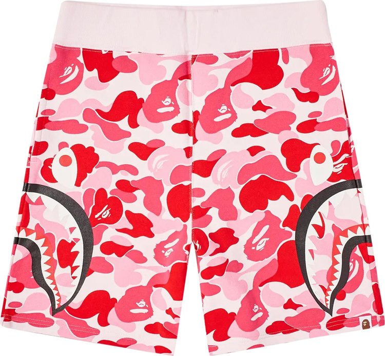 BAPE Big ABC Camo Slide Shark Sweat Shorts 'Pink'