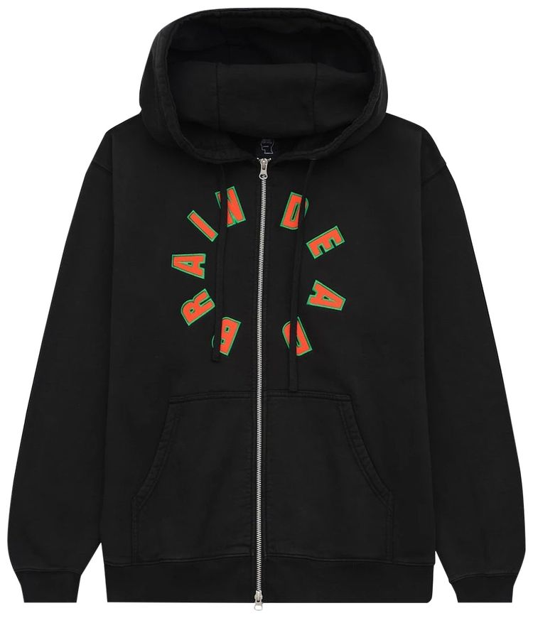 Brain Dead Collegiate Zip Hoodie Black