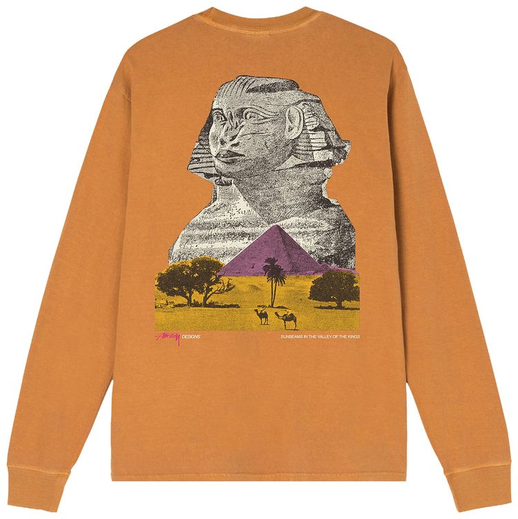 Stussy Sphinx Pigment Dyed Long Sleeve Tee Copper