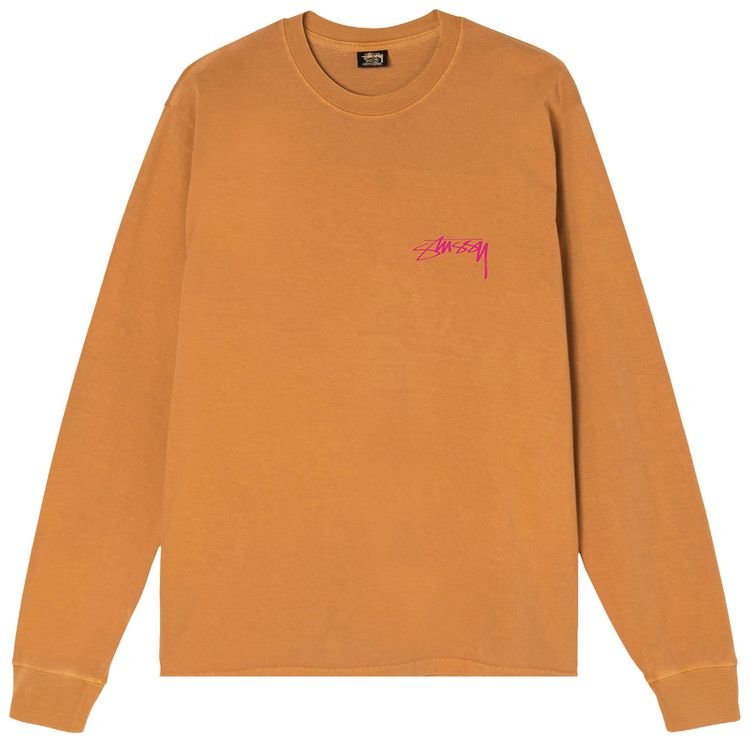Stussy Sphinx Pigment Dyed Long Sleeve Tee Copper