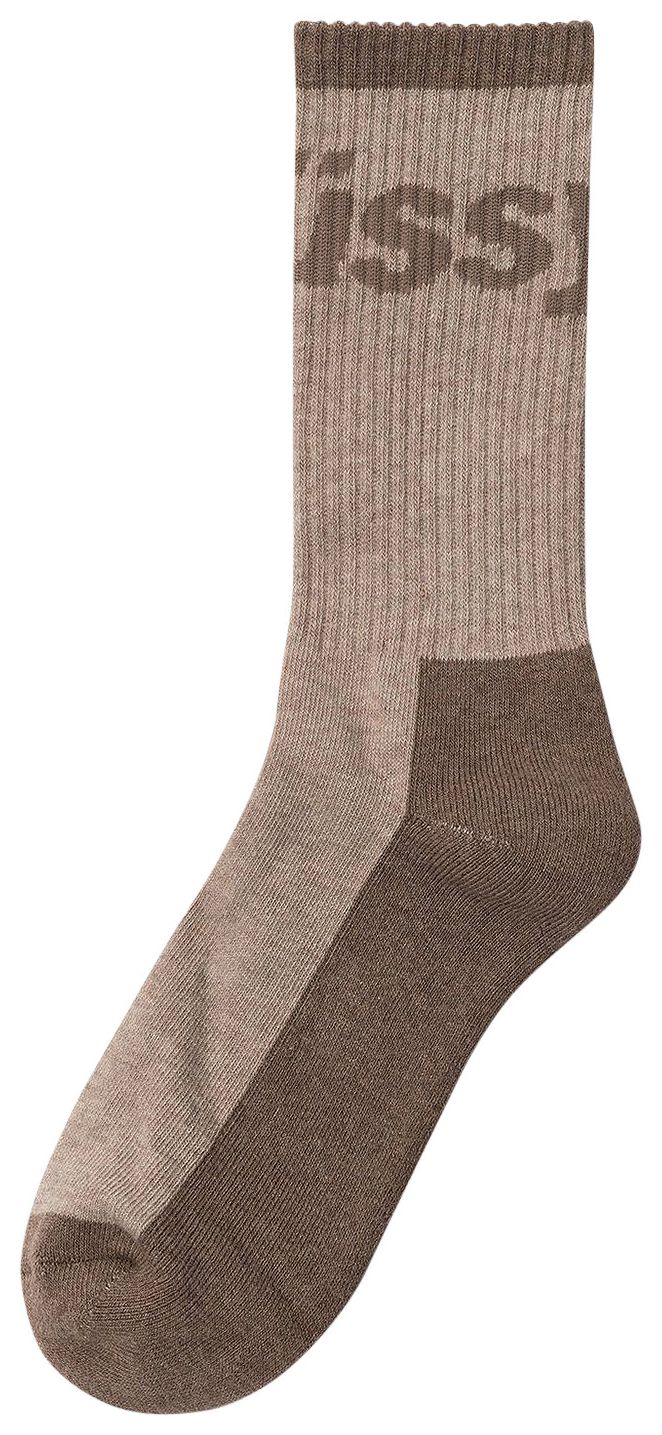 Stussy Logo Jacquard Socks Brown