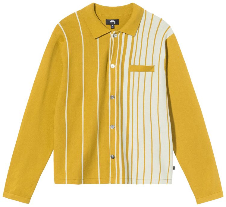 Stussy Striped Knit Shirt Mustard