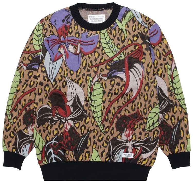 Wacko Maria Jacquard Sweater Beige