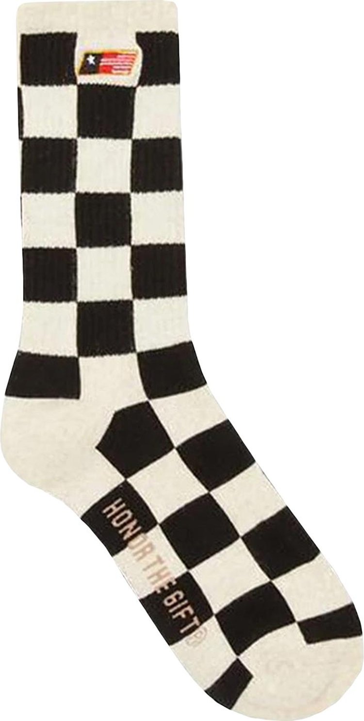 Honor The Gift Jacquard Check Socks 'Black/Heather'