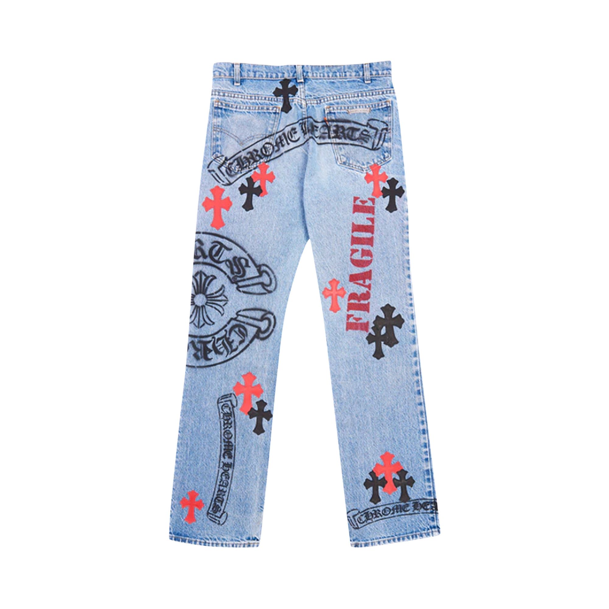 Buy Vintage Chrome Hearts x Levi's Stencil Cross Patch Denim 'Blue