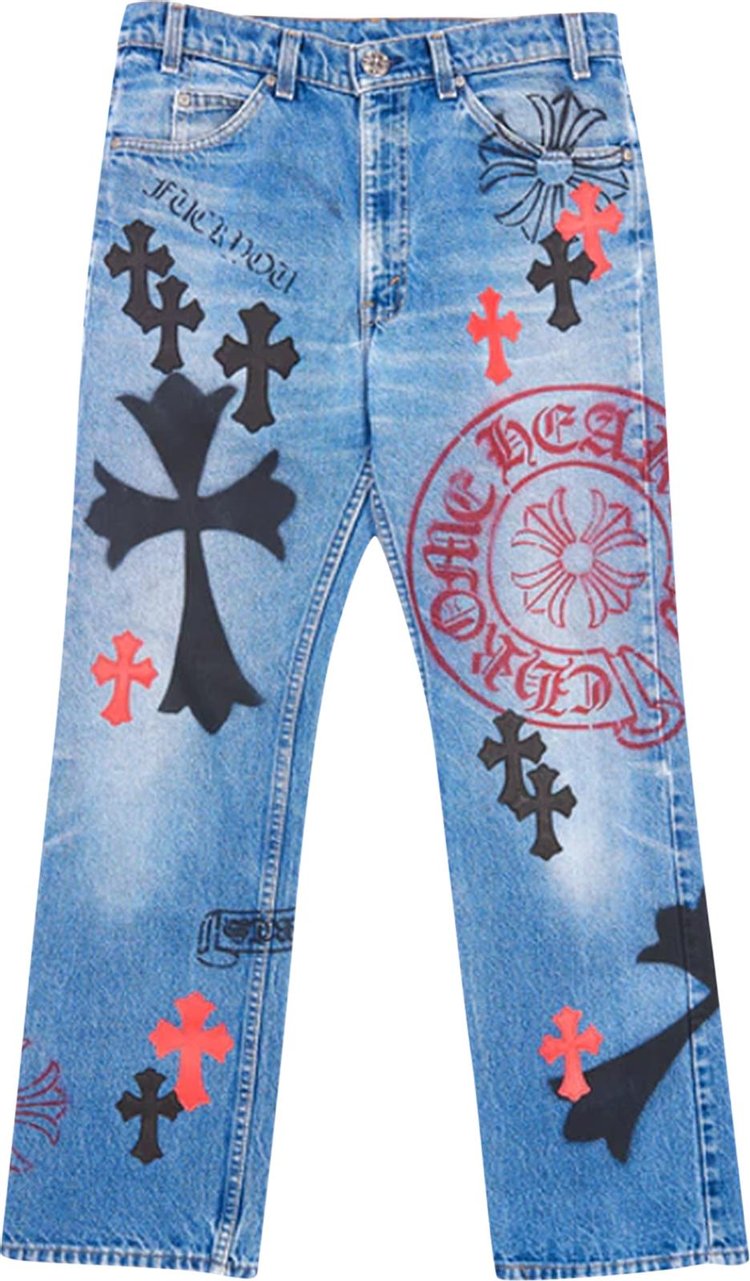 Chrome Hearts Jeans Levi's Multicolor Cross Patch Denim