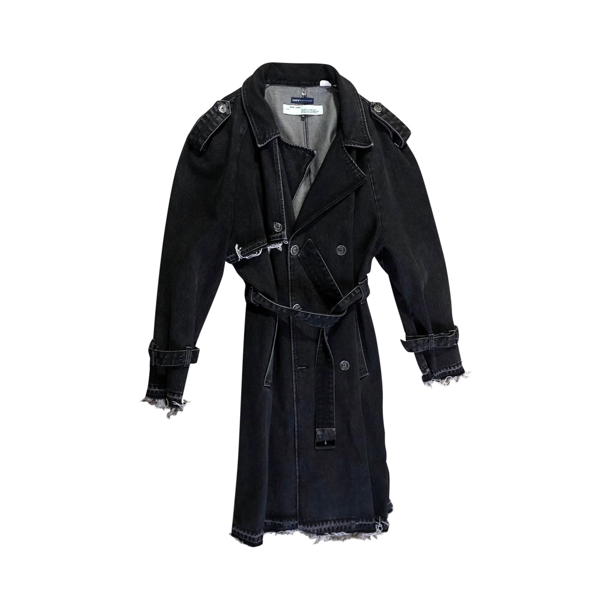 Black denim top duster coat