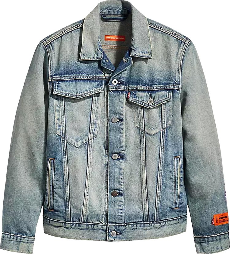 Heron Preston x Levis Trucker Jacket Indigo Medium Wash