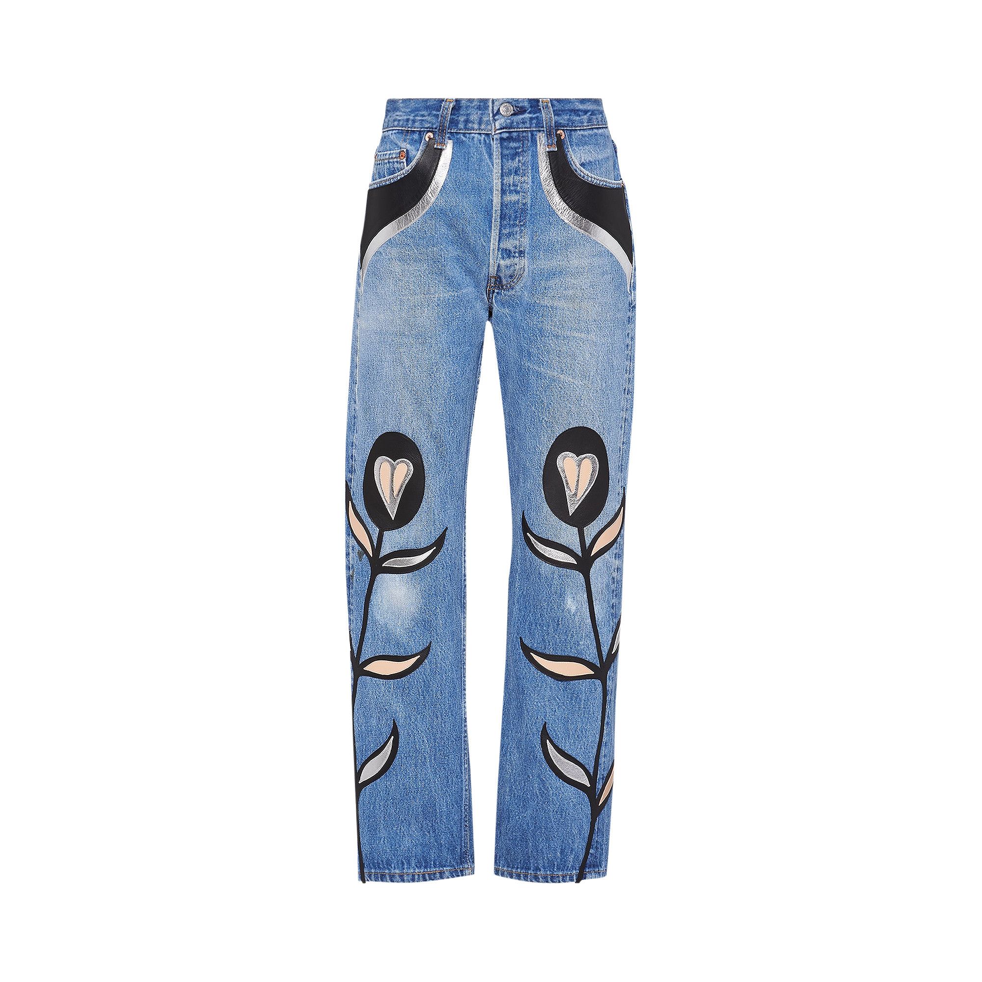 【関税込み】MiuMiu Jeans with leather inserts Denim jeans - Collection Collections | Miu Miu
