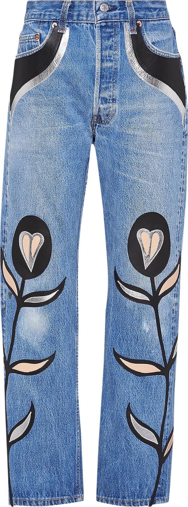 Miu Miu x Levi's Nappa Leather And Denim Jeans 'Blue'