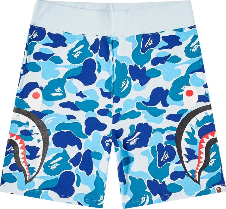 BAPE Big ABC Camo Side Shark Sweat Shorts 'Blue'