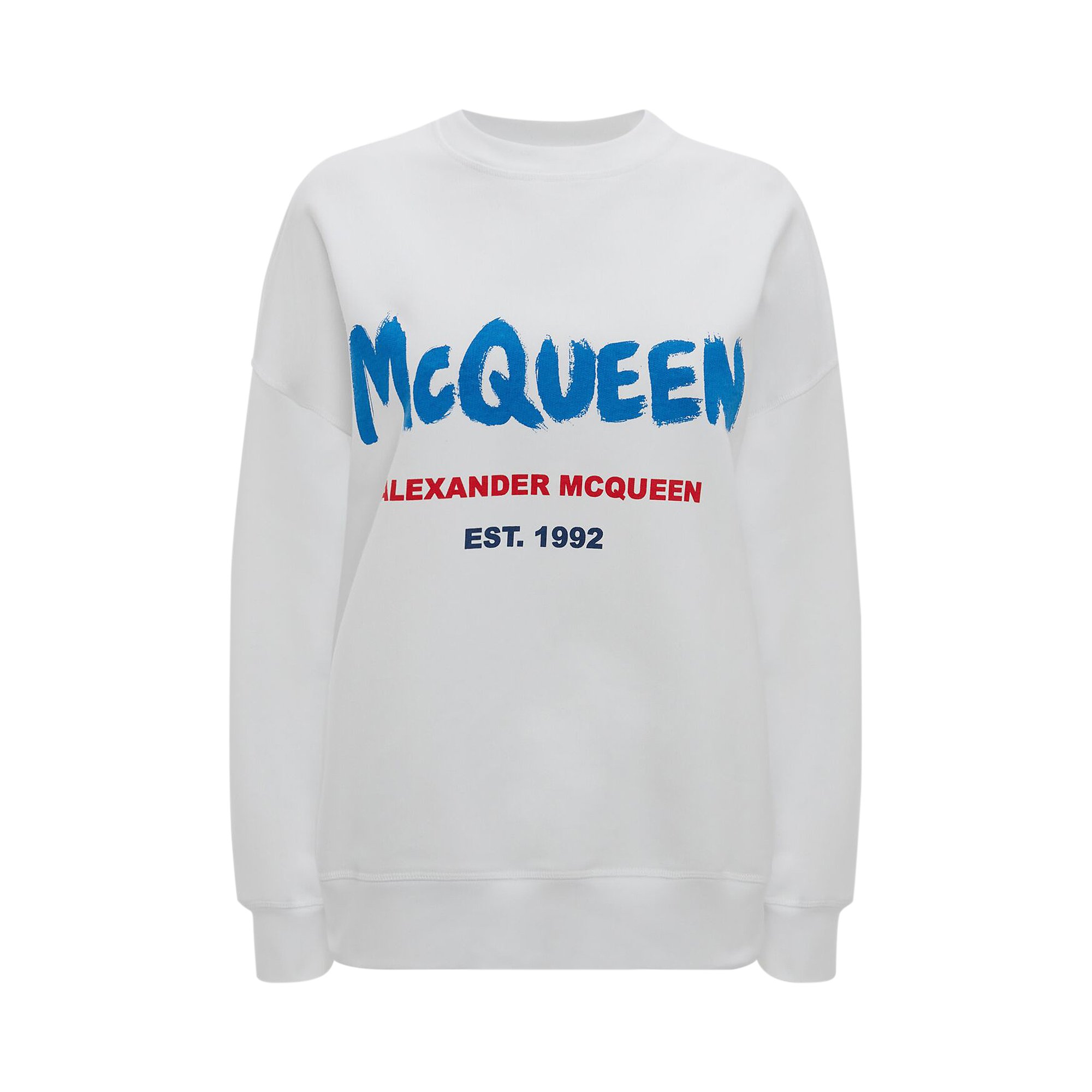 Buy Alexander McQueen Graffiti Organic Sweatshirt 'White 