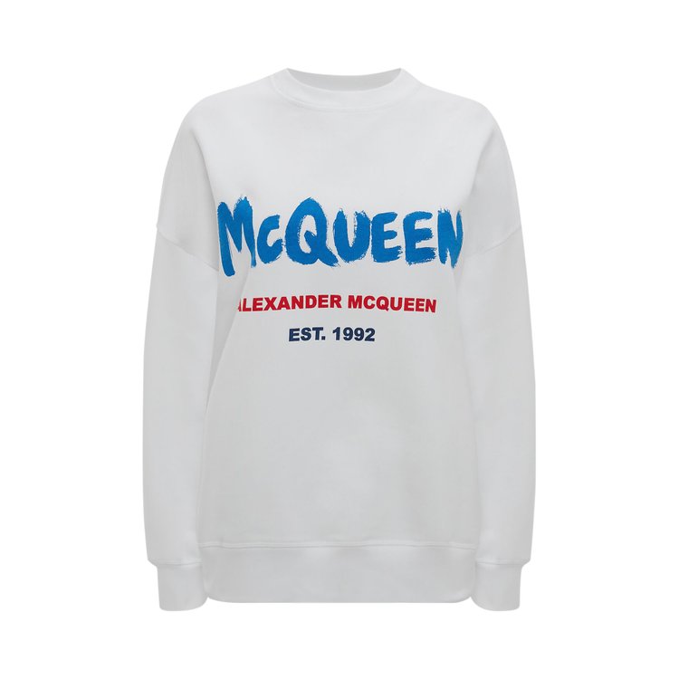 Alexander McQueen Graffiti Organic Sweatshirt 'White/Multicolor'