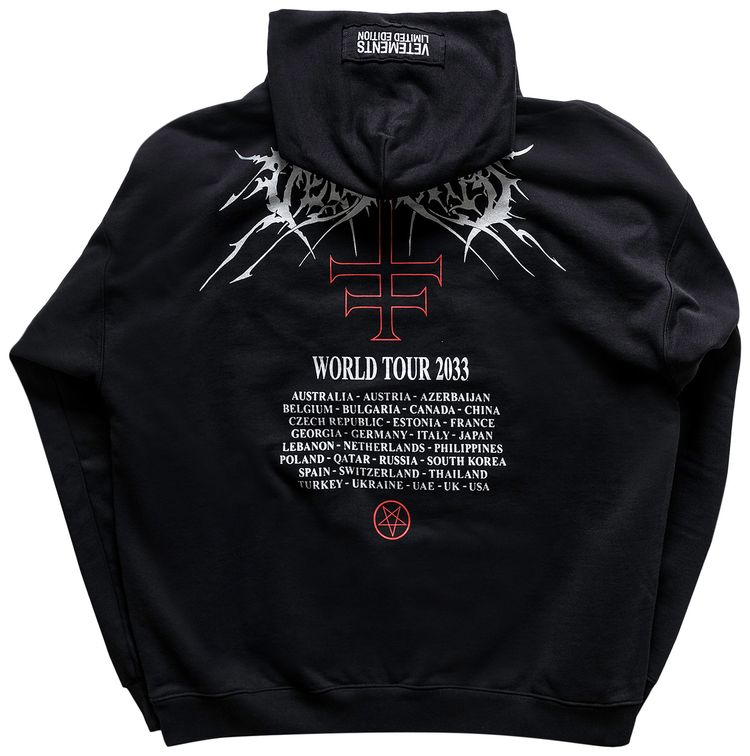 Vetements Metal Patched Logo Hoodie Black