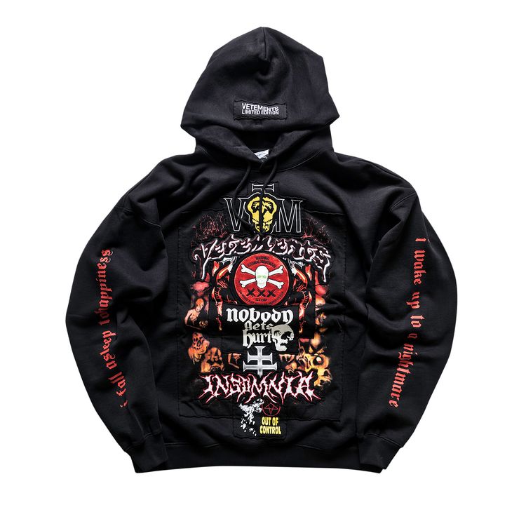 Buy Vetements Metal Patched Logo Hoodie 