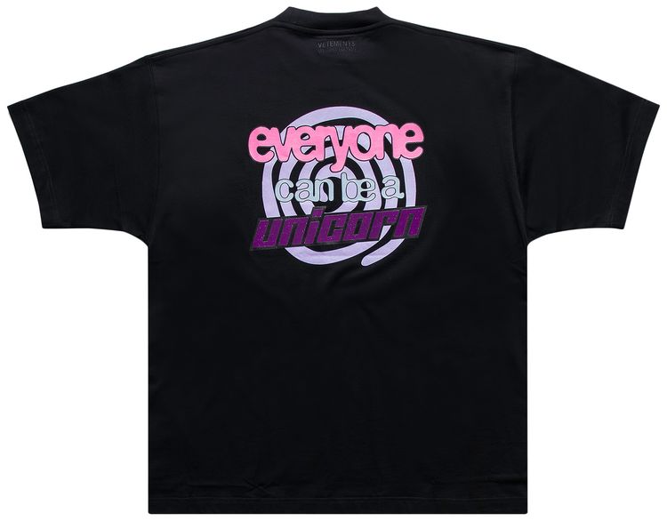 Vetements Everyone Can Be A Unicorn T Shirt Black