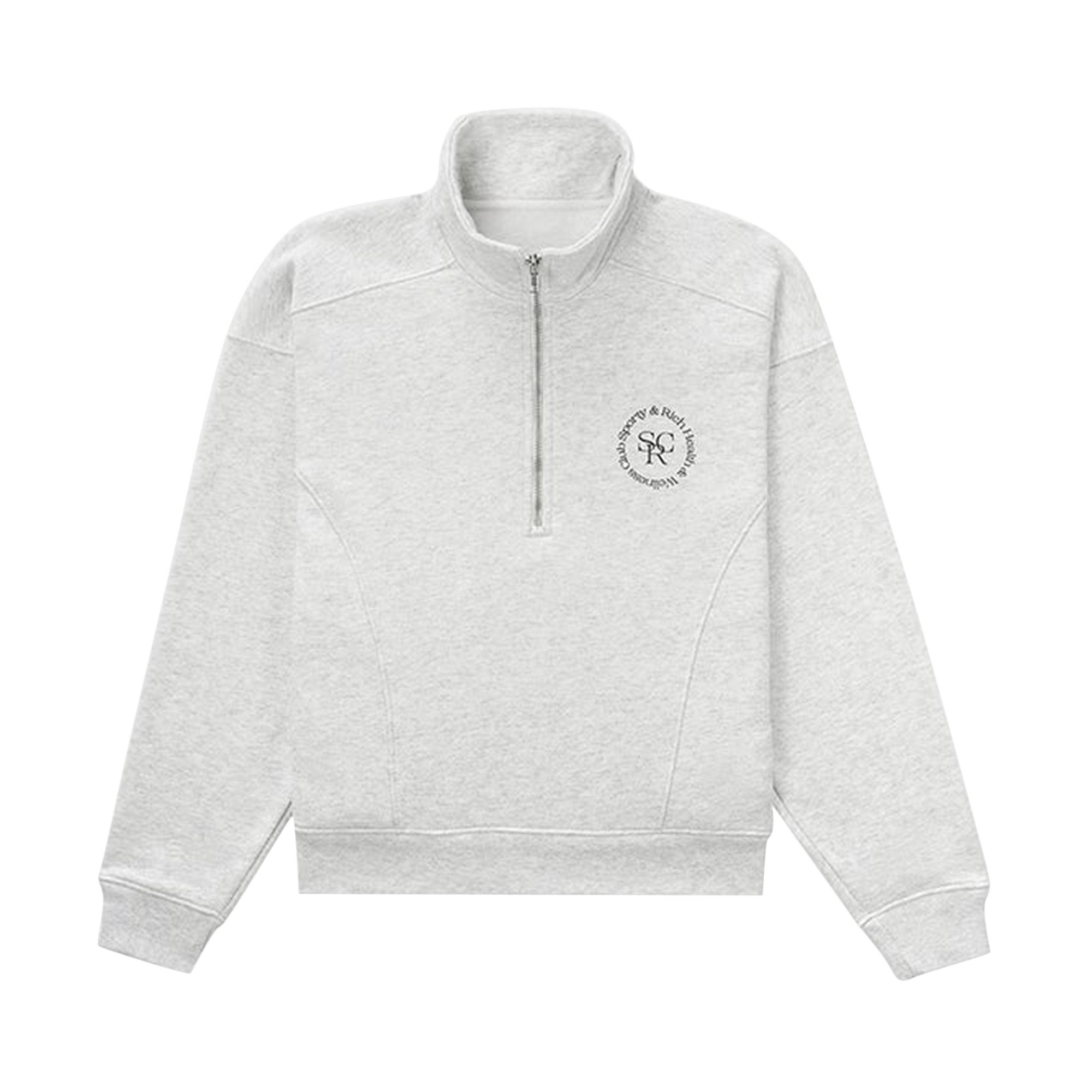 Buy Sporty & Rich SRHWC Quarter Zip 'Heather Grey/Navy' - 0690 