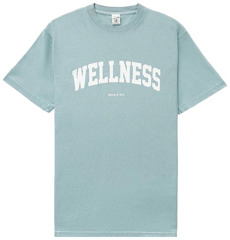 Sporty  Rich Wellness Ivy T Shirt Soft BlueWhite