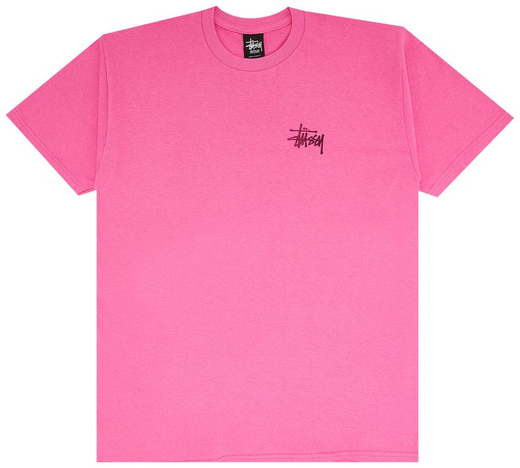Stussy Logo Checkered Tee Pink