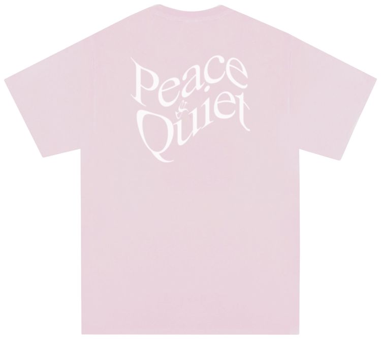 Museum of Peace  Quiet Warped Wordmark T Shirt Dusty Pink