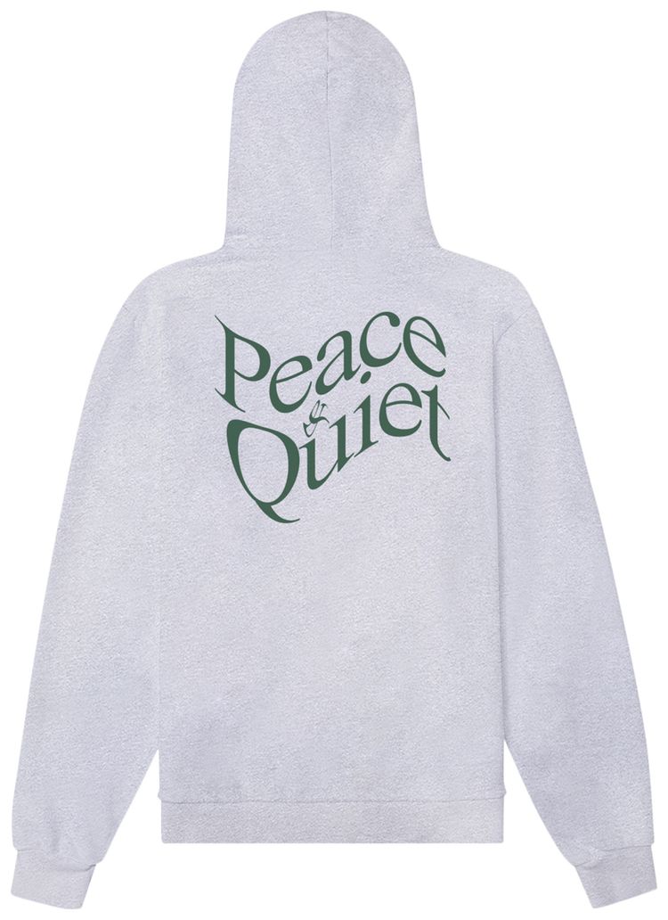 Museum of Peace  Quiet Warped Wordmark Hoodie Heather Grey