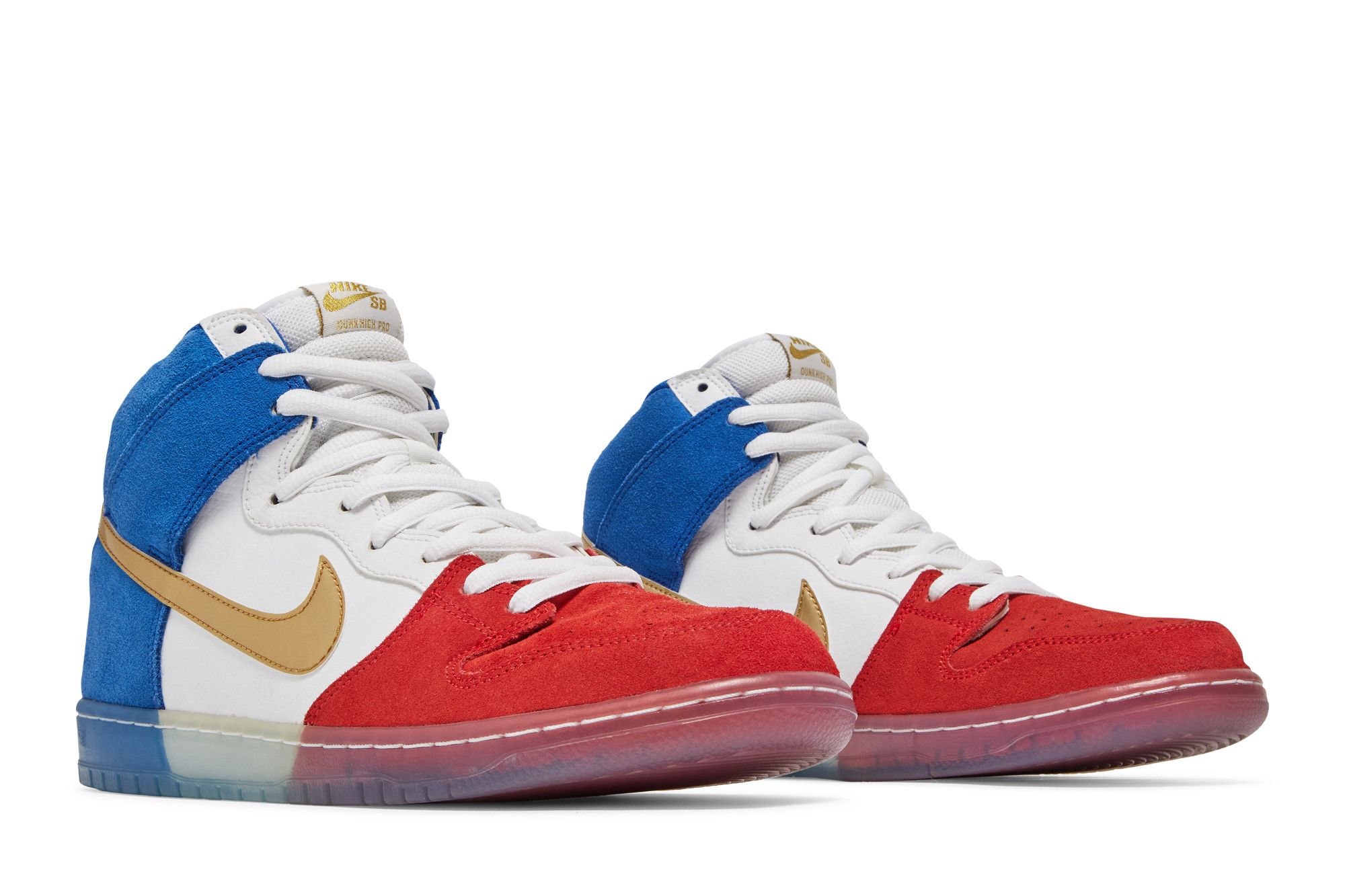 Nike sb dunks red white blue clearance