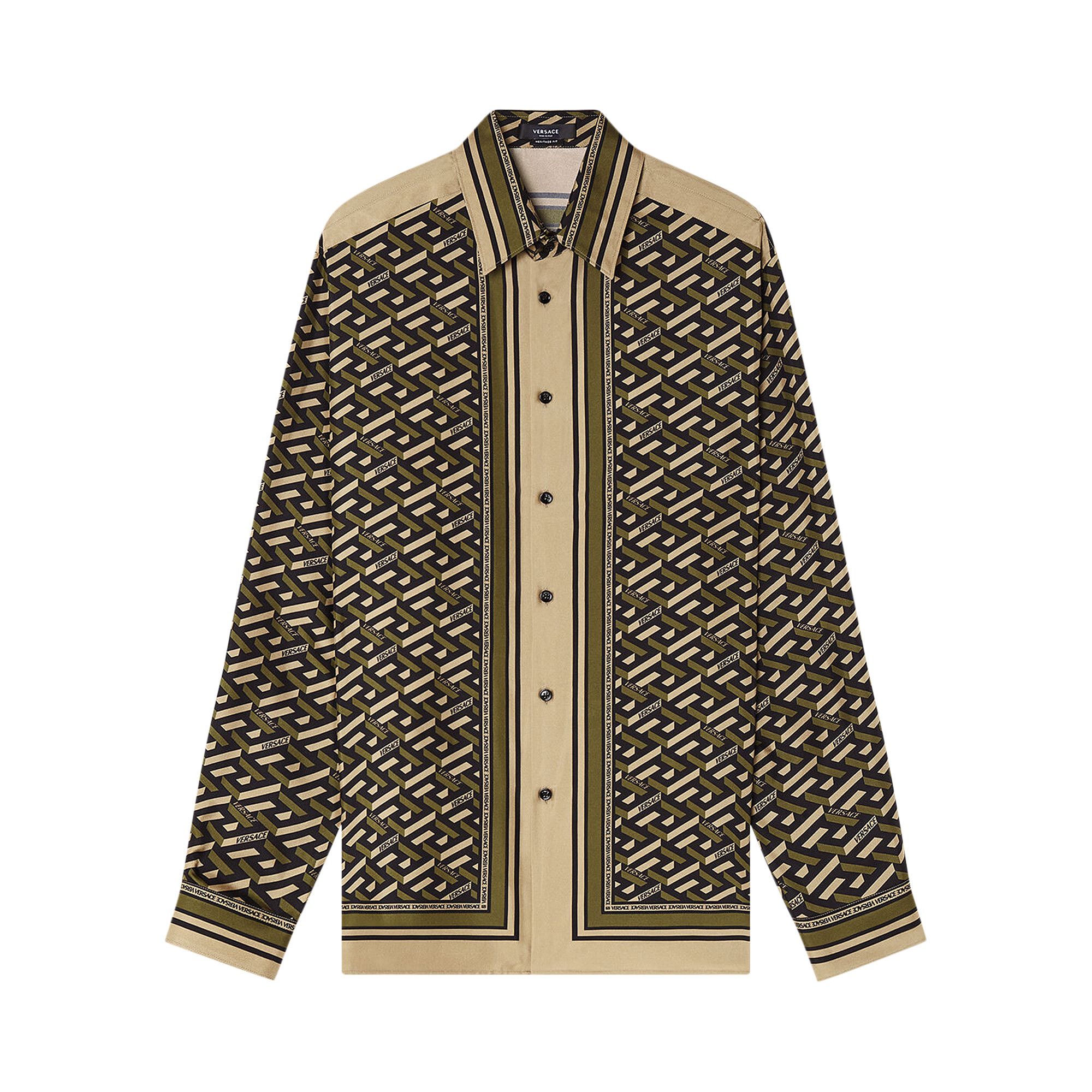 Buttercream silk deals shirt versace