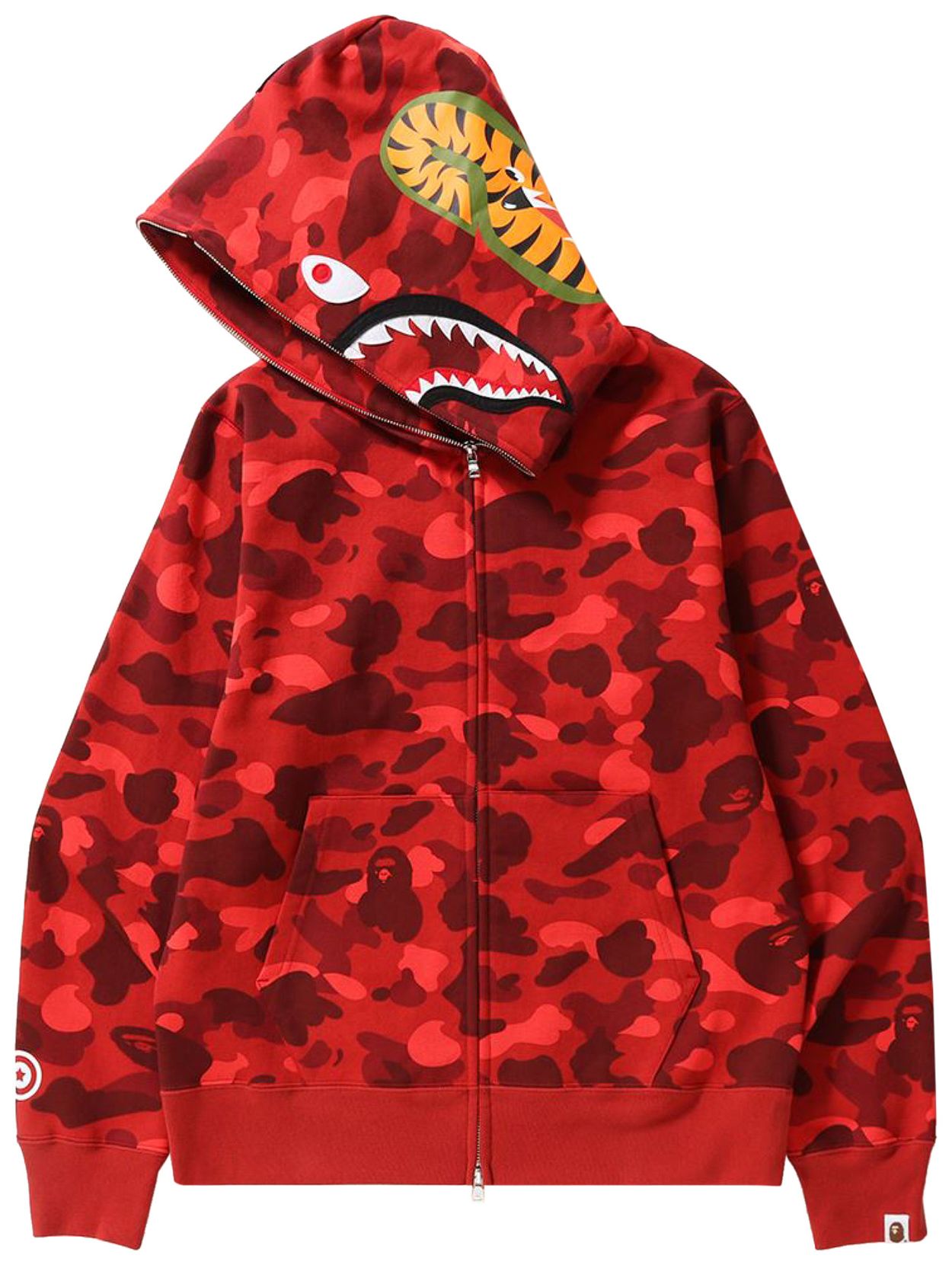 BAPE Color Camo Shark Full Zip Hoodie (FW22) Red Navy
