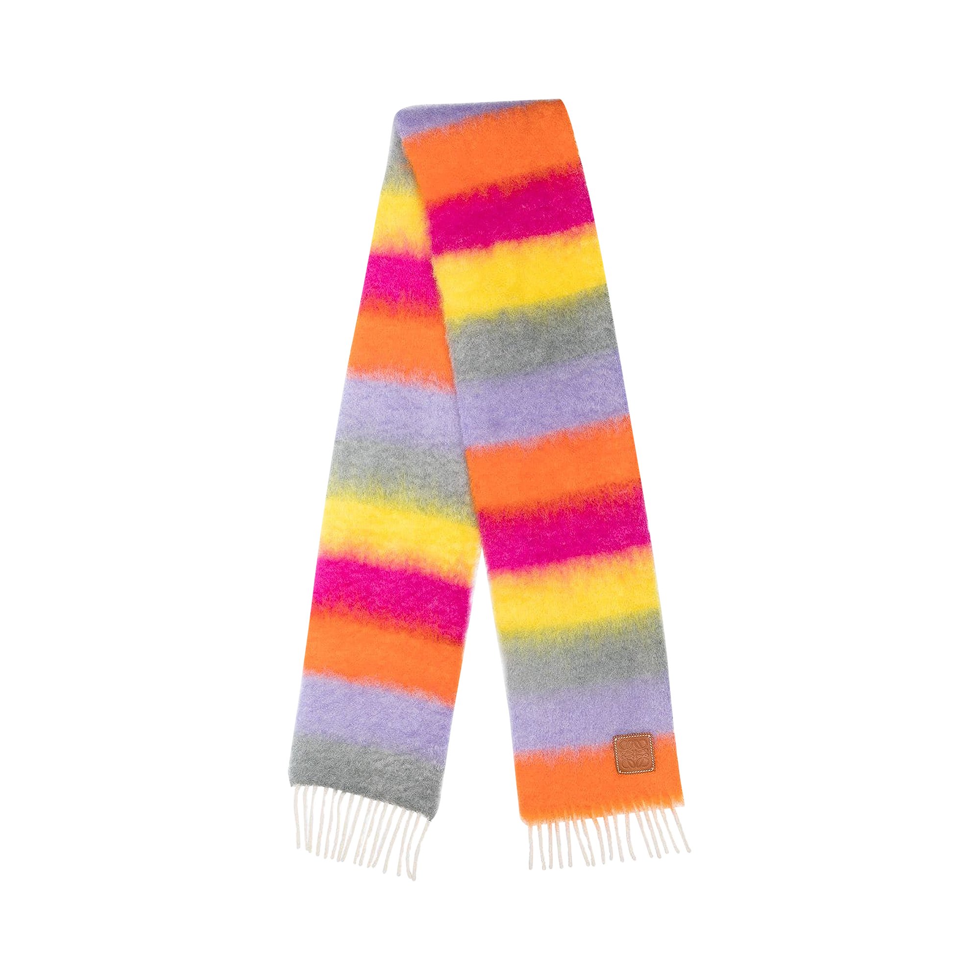 Loewe Stripe Mohair Scarf 'Orange/Pink/Yellow' | GOAT