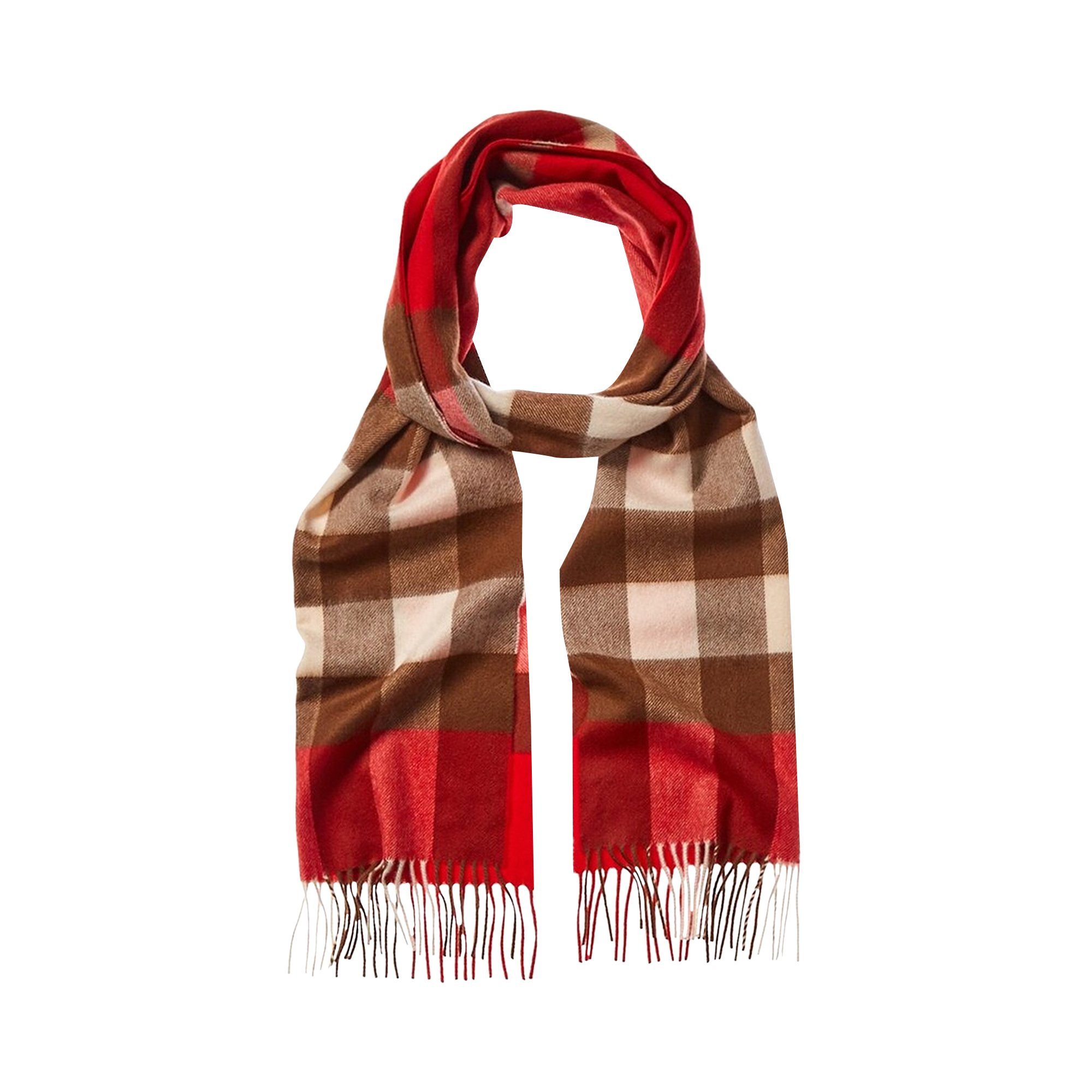 Buy Burberry Mega Check Cashmere Scarf 'Bright Red' - 8022348 | GOAT