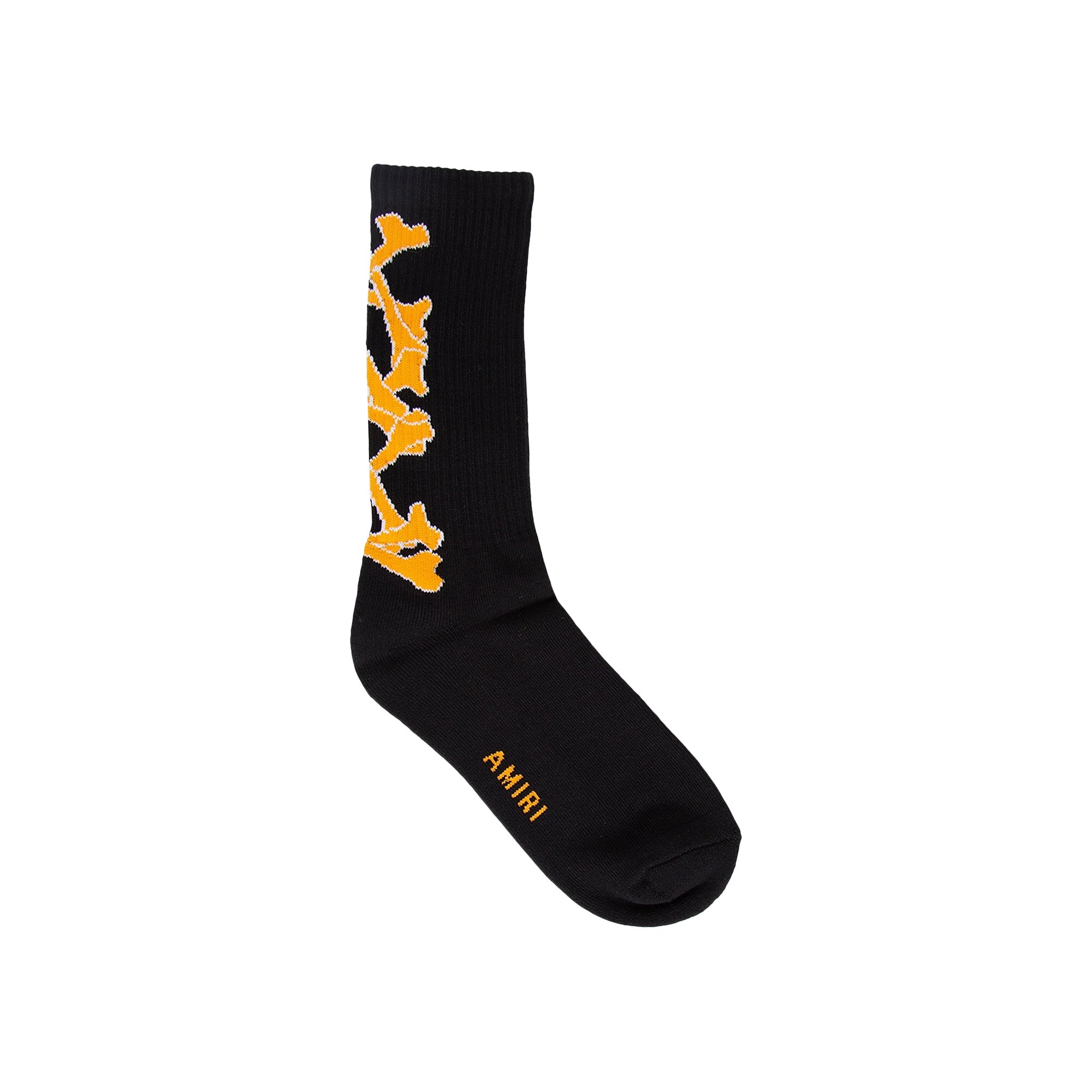 Buy Amiri Stacked Bones Sock 'Black/Orange' - PS22MHR024 063 BLAC