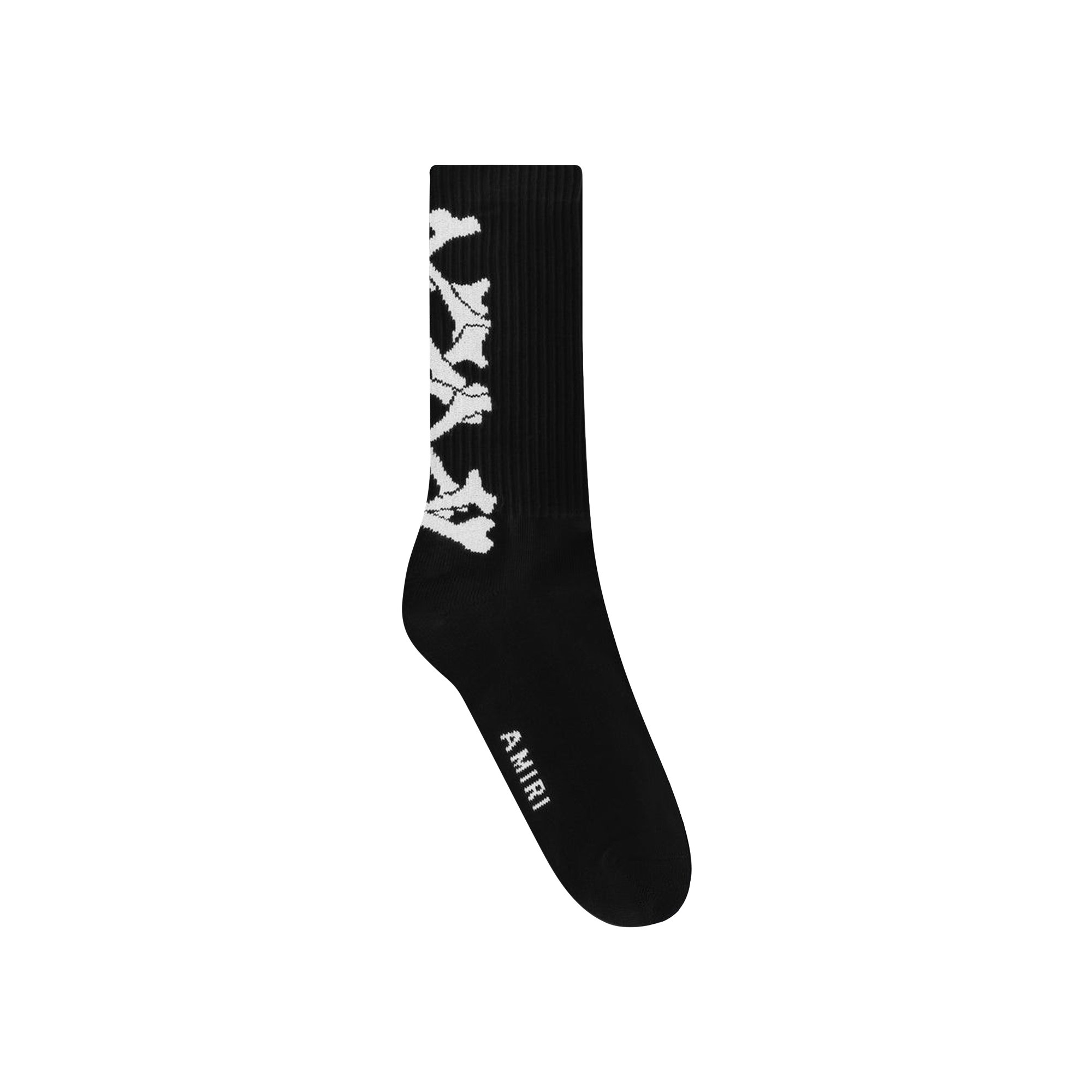 Buy Amiri Stacked Bones Sock 'Black/White' - PS22MHR024 004 BLAC