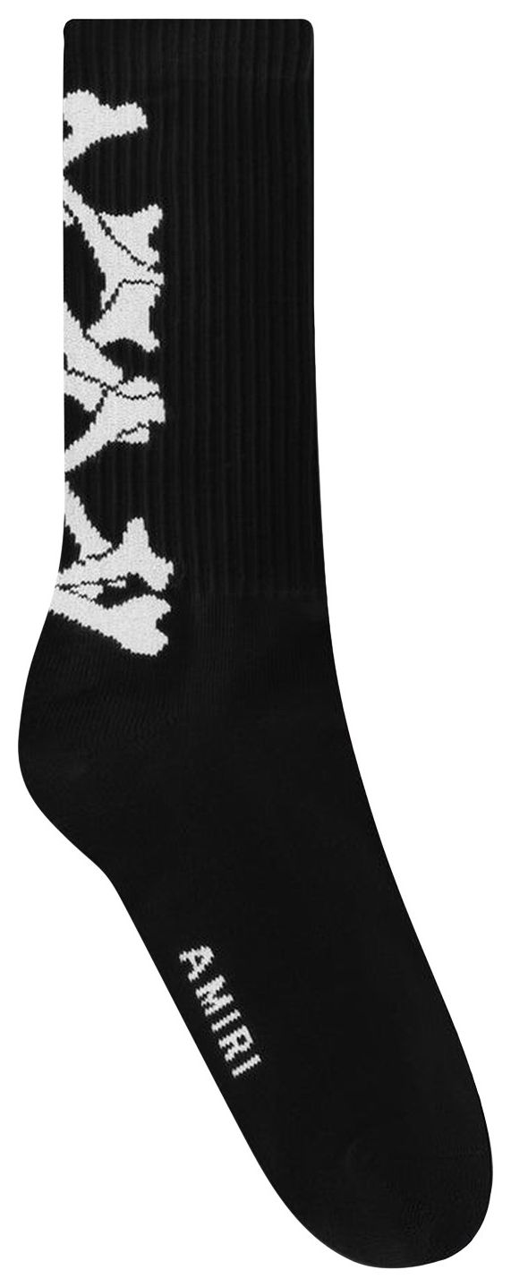Amiri Stacked Bones Sock BlackWhite