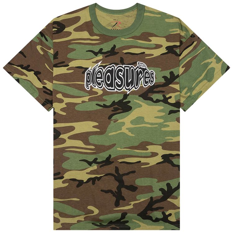 Pleasures Strain Logo T Shirt Camo