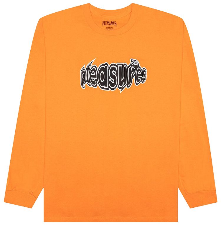 Pleasures Strain Logo Long Sleeve T Shirt Orange