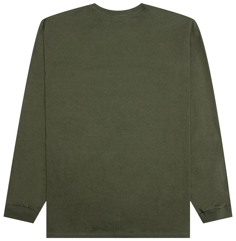 Pleasures Hammered Long Sleeve T Shirt Military Green
