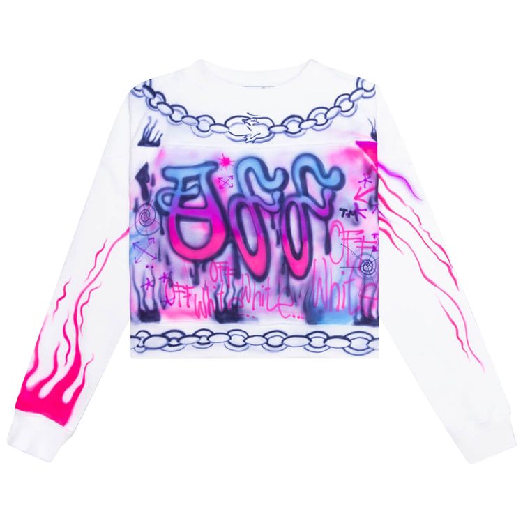 Off White Babybrush Contour Crewneck WhiteMulticolor