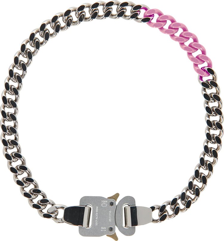 1017 ALYX 9SM Colored Links Buckle Necklace 'Silver/Pink'