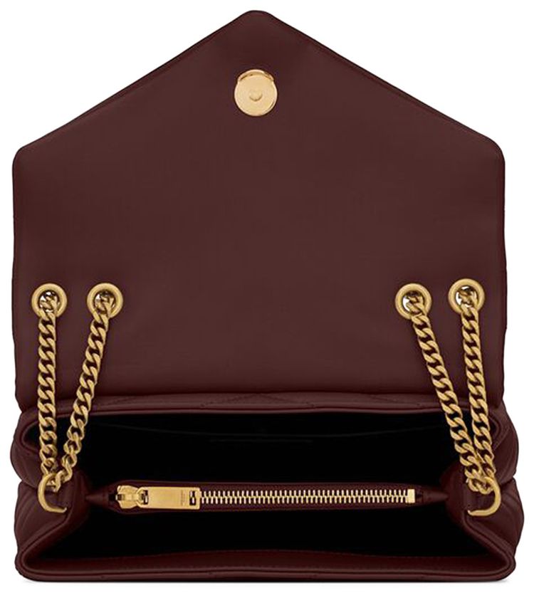 Saint Laurent Small Loulou Matelasse Leather Shoulder Bag Rouge Legion